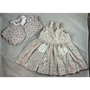 Vintage 1950s Sun Dress Matching Bolero Jacket Baby Girls Size 18 Mos to 2T